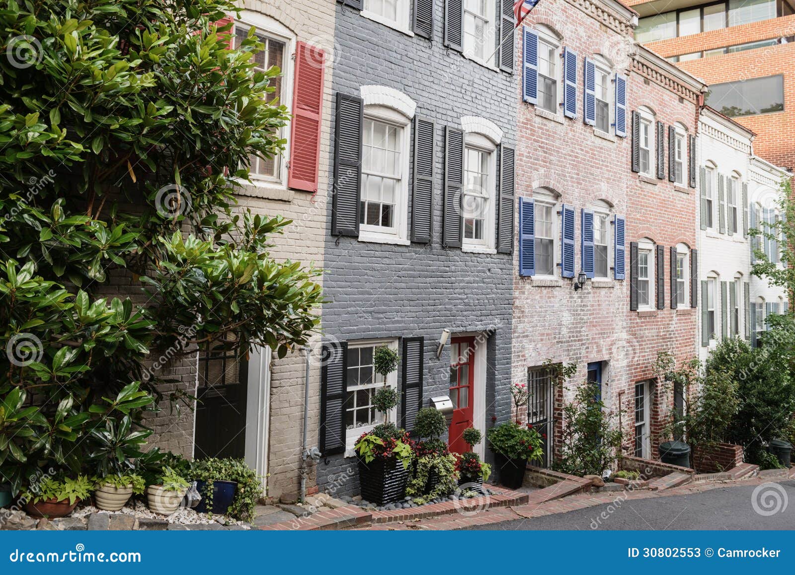 Casas Urbanas En Washington DC Imagen de archivo Imagen