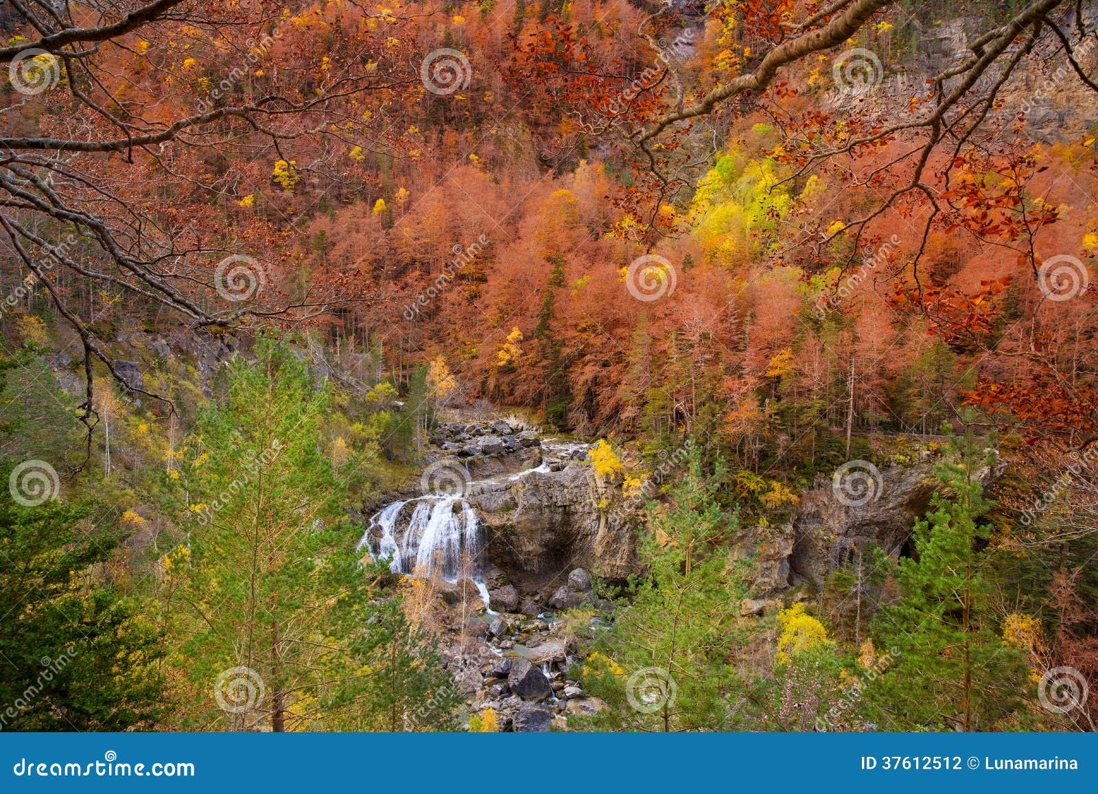 cascada de arripas waterfall in ordesa valley pyrenees huesca