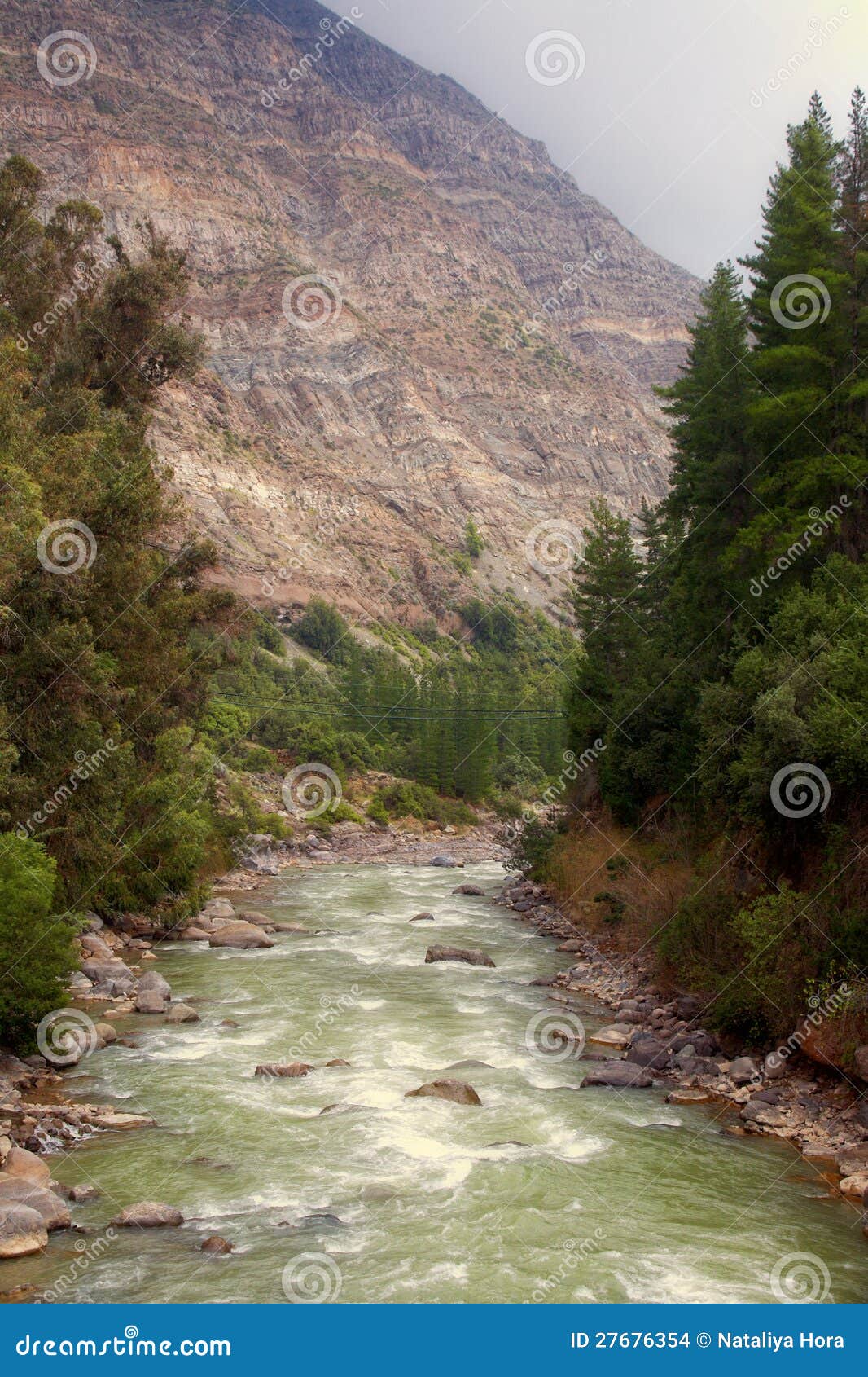 cascada de las animas in cajon del maipo, chile