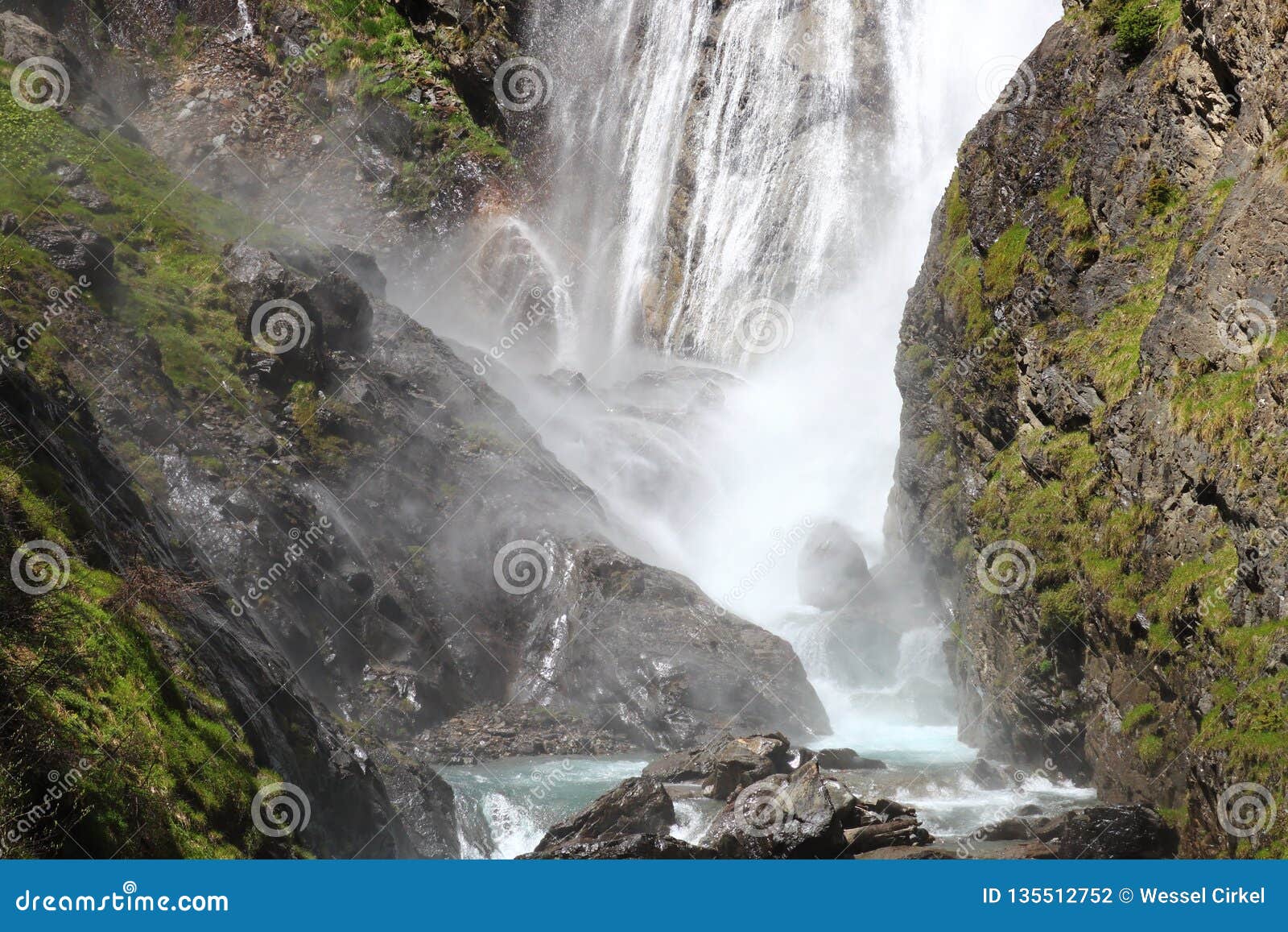 cascade de dormillouse, ecrins national park in french hautes alpes