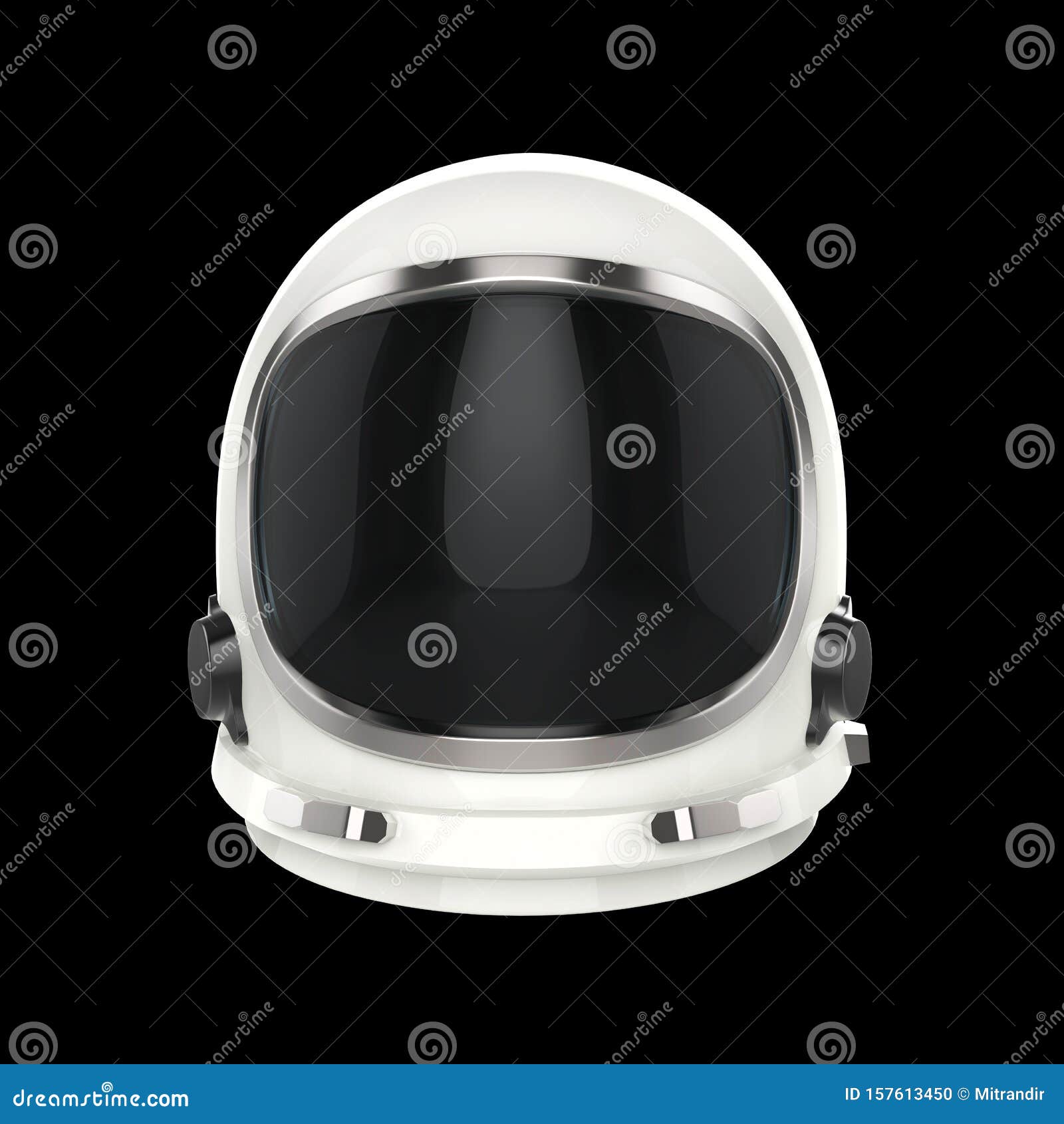 Casco Astronauta Blanco - Aislado En Fondo Negro Stock de ilustración -  Ilustración de estrella, aislado: 157613450