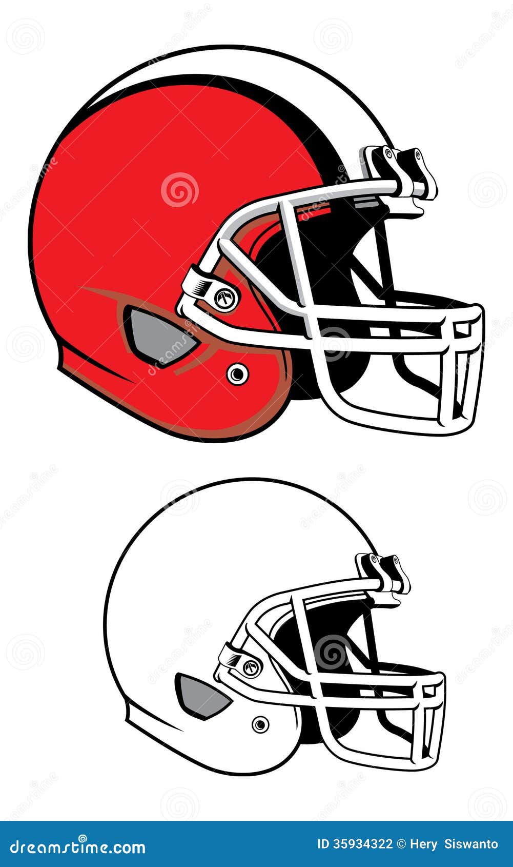 Casco de fútbol americano ilustración del vector. Ilustración de modelo -  35934322, image size:1001x1690