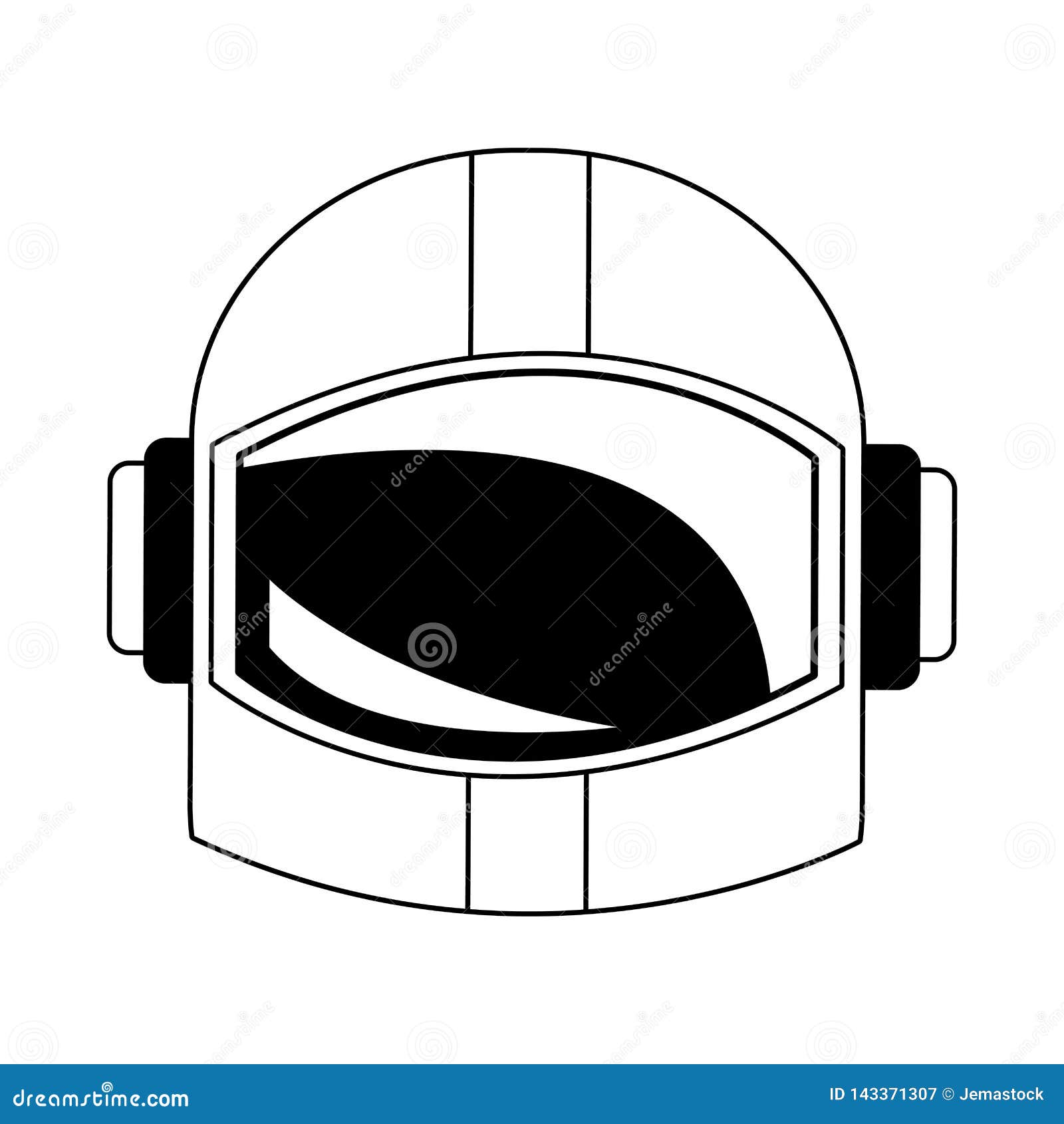 Ilustración de diseño de vector de casco de astronauta aislado