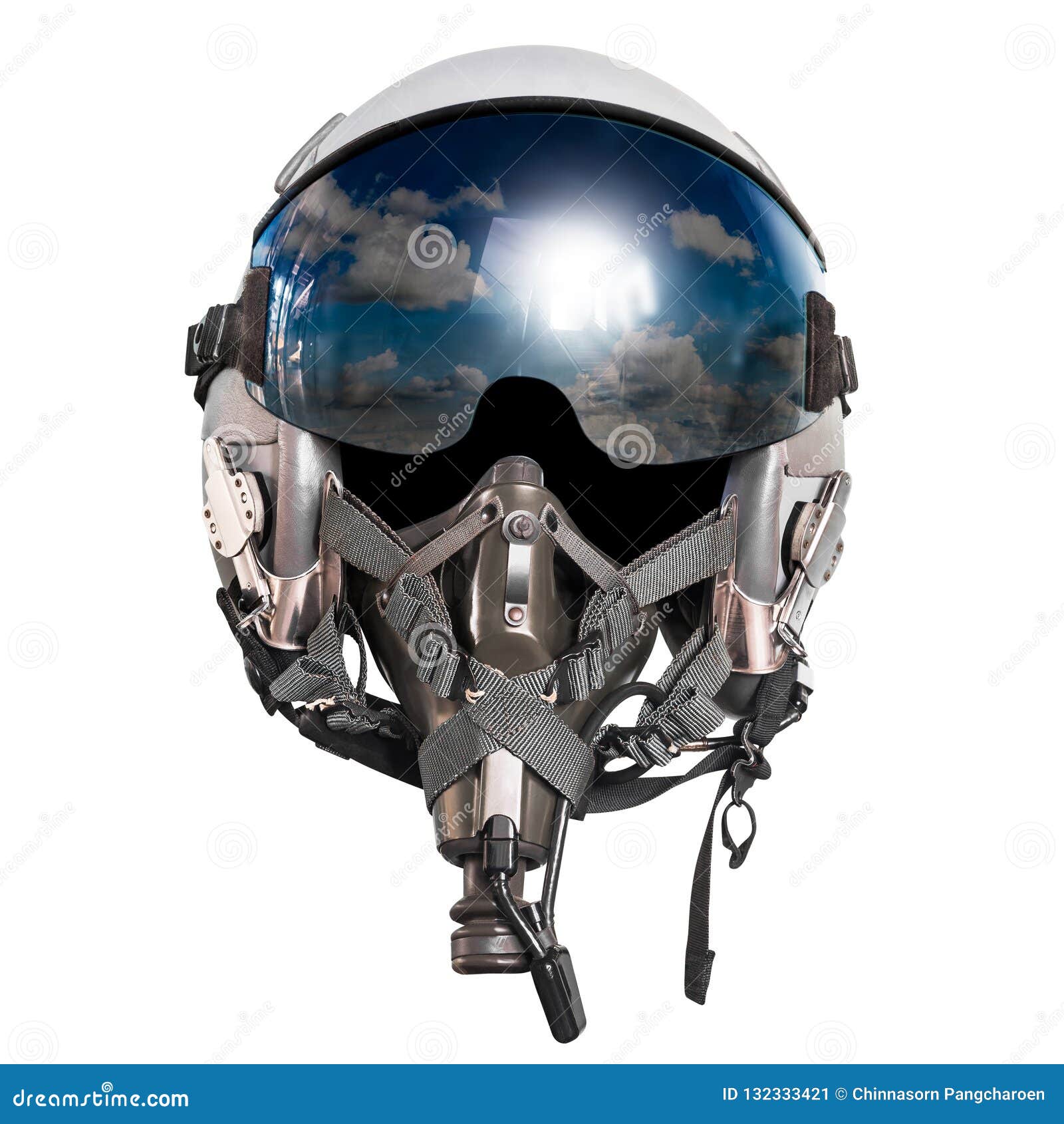 Casco pilota isolato immagine stock. Immagine di mascherina - 132333421