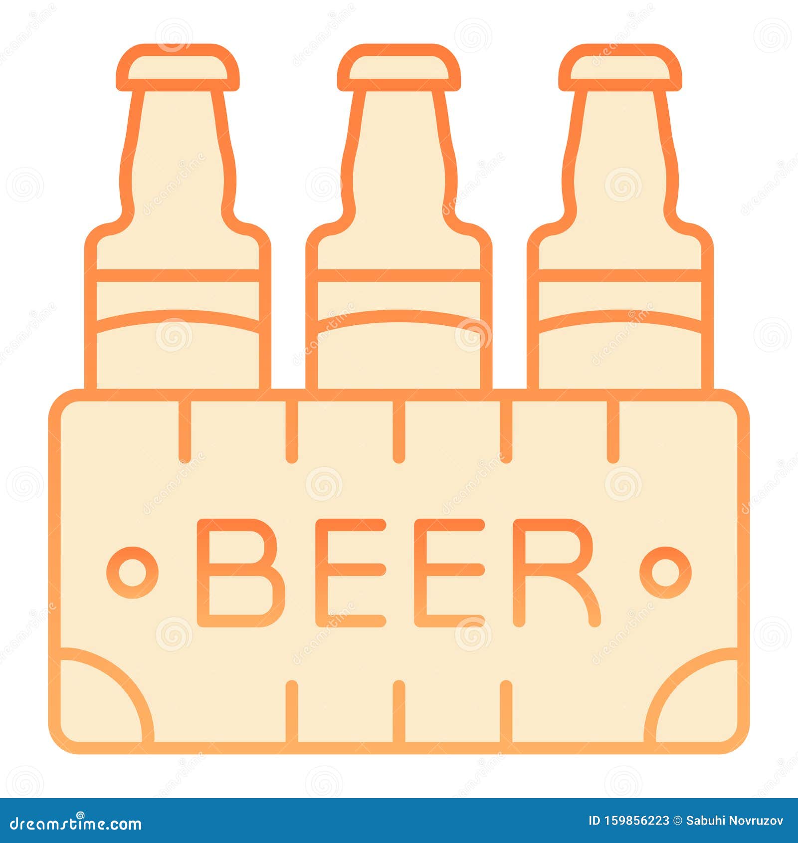 Case with Beer Flat Icon. Pack of Beer Orange Icons in Trendy Flat