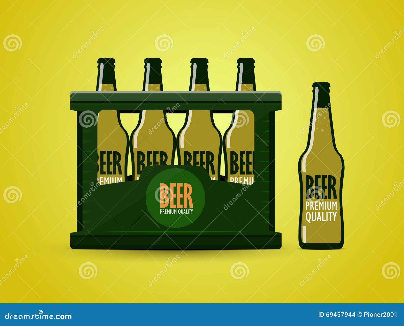 Case of beer stock vector. Illustration of lager, bubbles 69457944