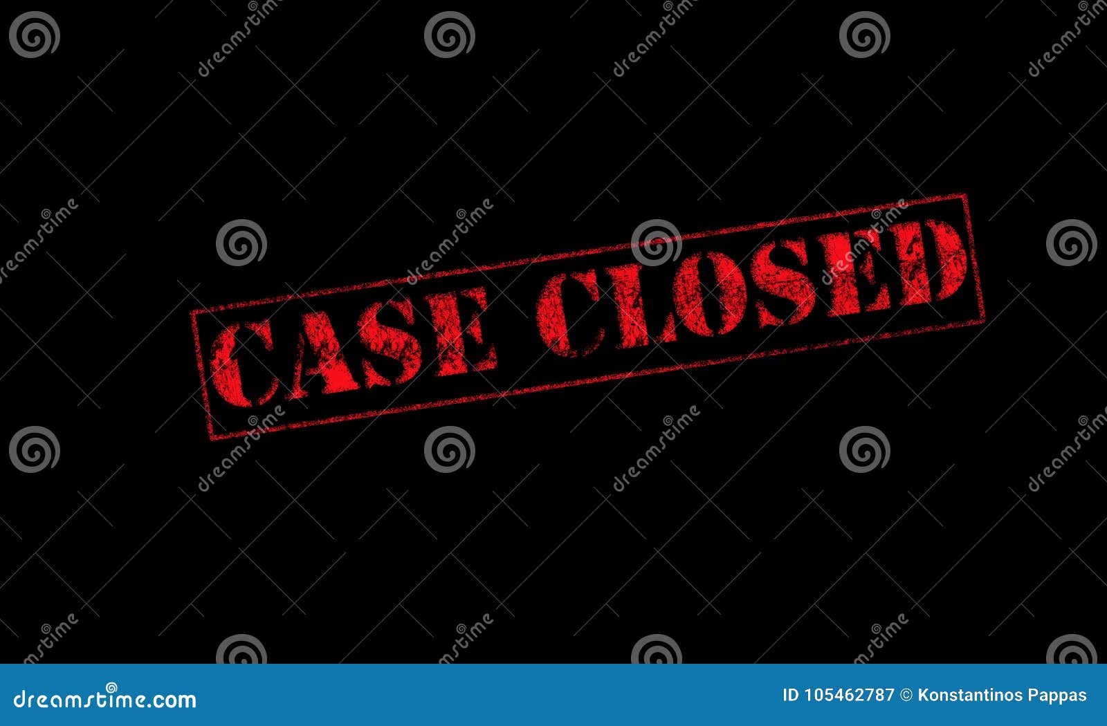 Case Closed Rubber Stamp Red on a Black Background Stock Illustration