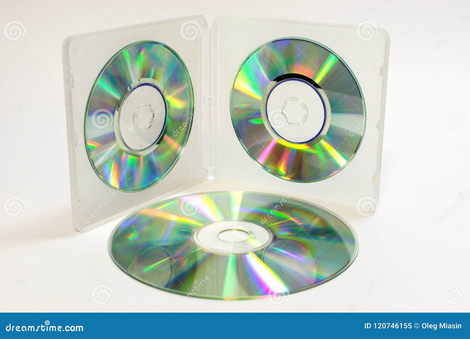 Case for Mini CDs with Iridescent Discs Stock Image Image of pack