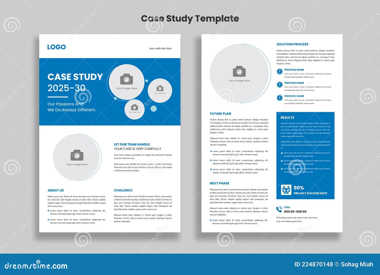 Case Study Creative Template, Flyer Template, Double Side Flyer In Research Study Flyer Template