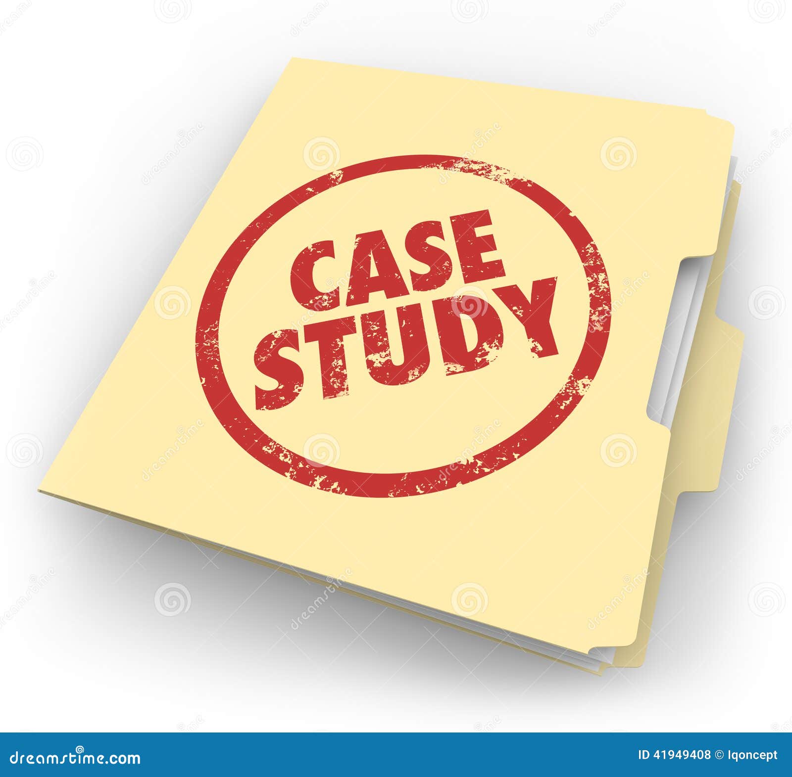 case study words stamped manila folder file example document