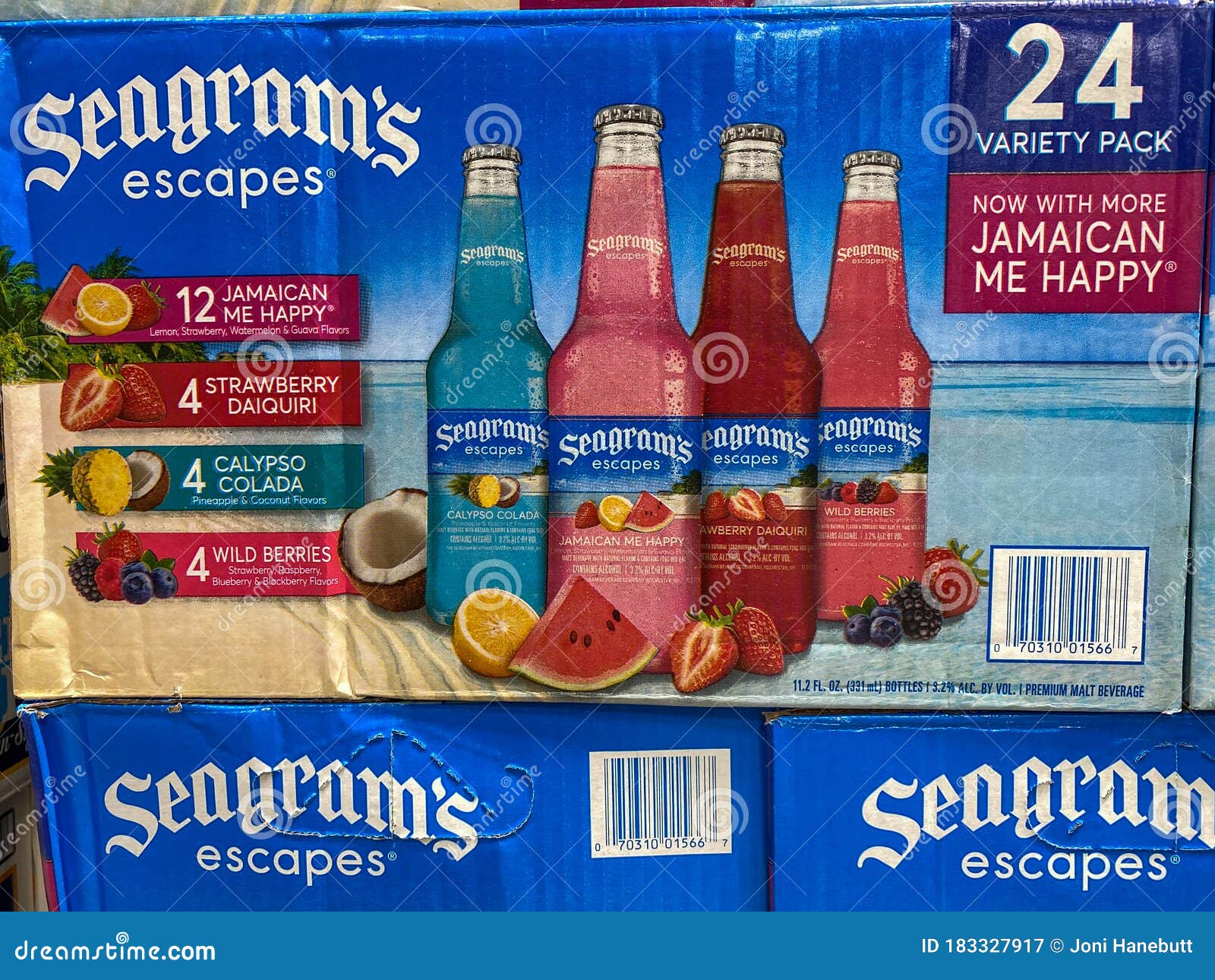 Orlando, FL/USA-5/15/20: Cases of bottles or Seagrams Wine Coolers at a Sam...