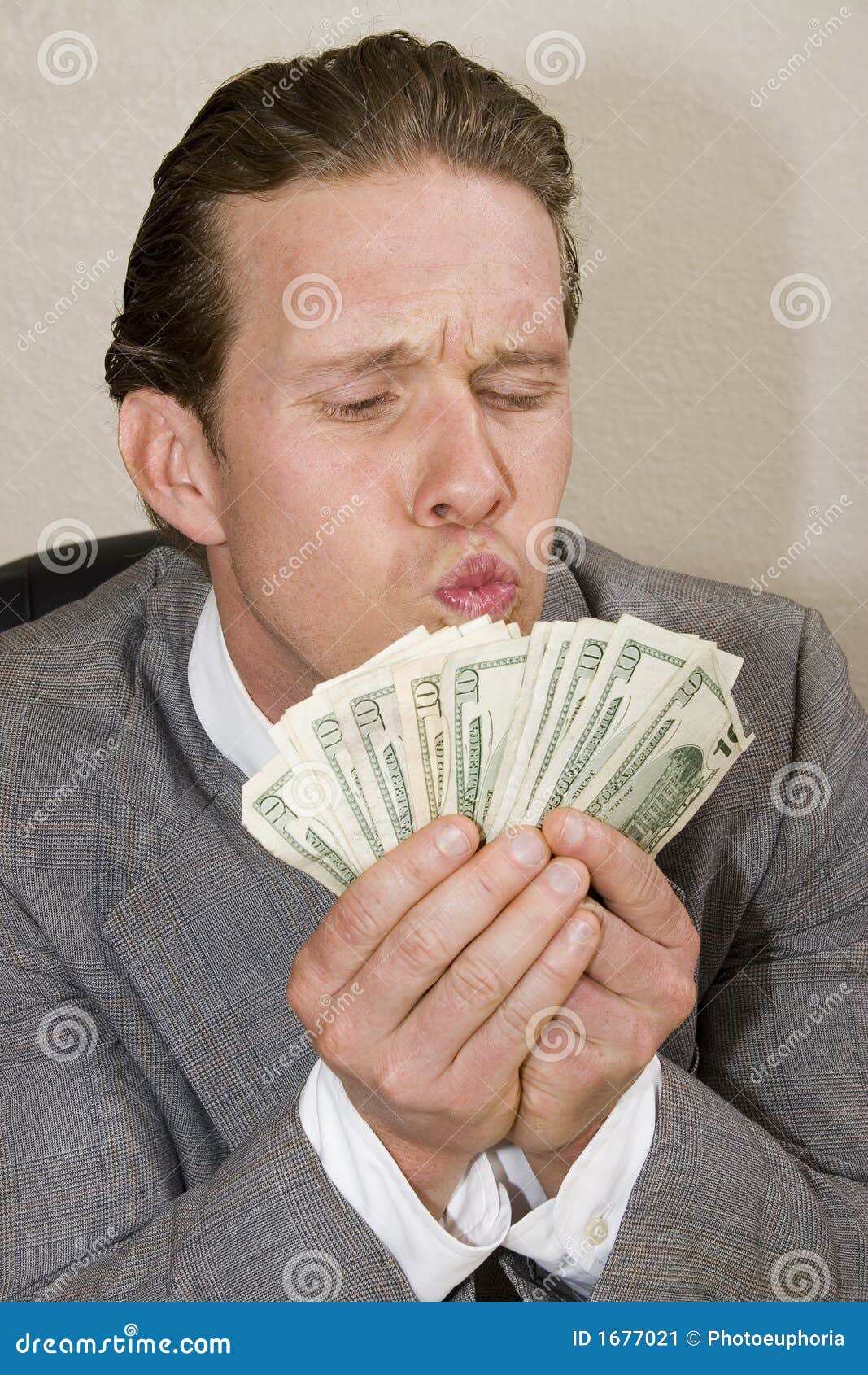 Cash stock image. Image of stack, kiss, businessman, cash 1677021
