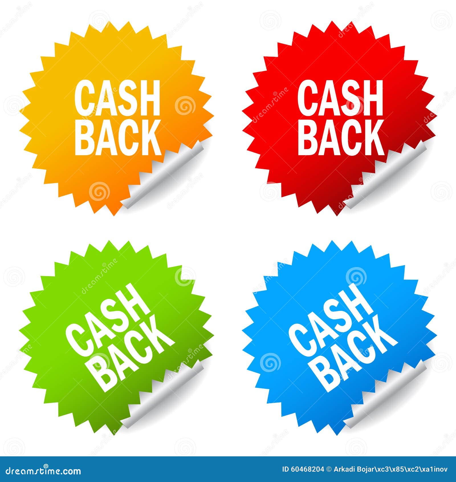 Cash back stickers stock vector. Illustration of guarantee 60468204