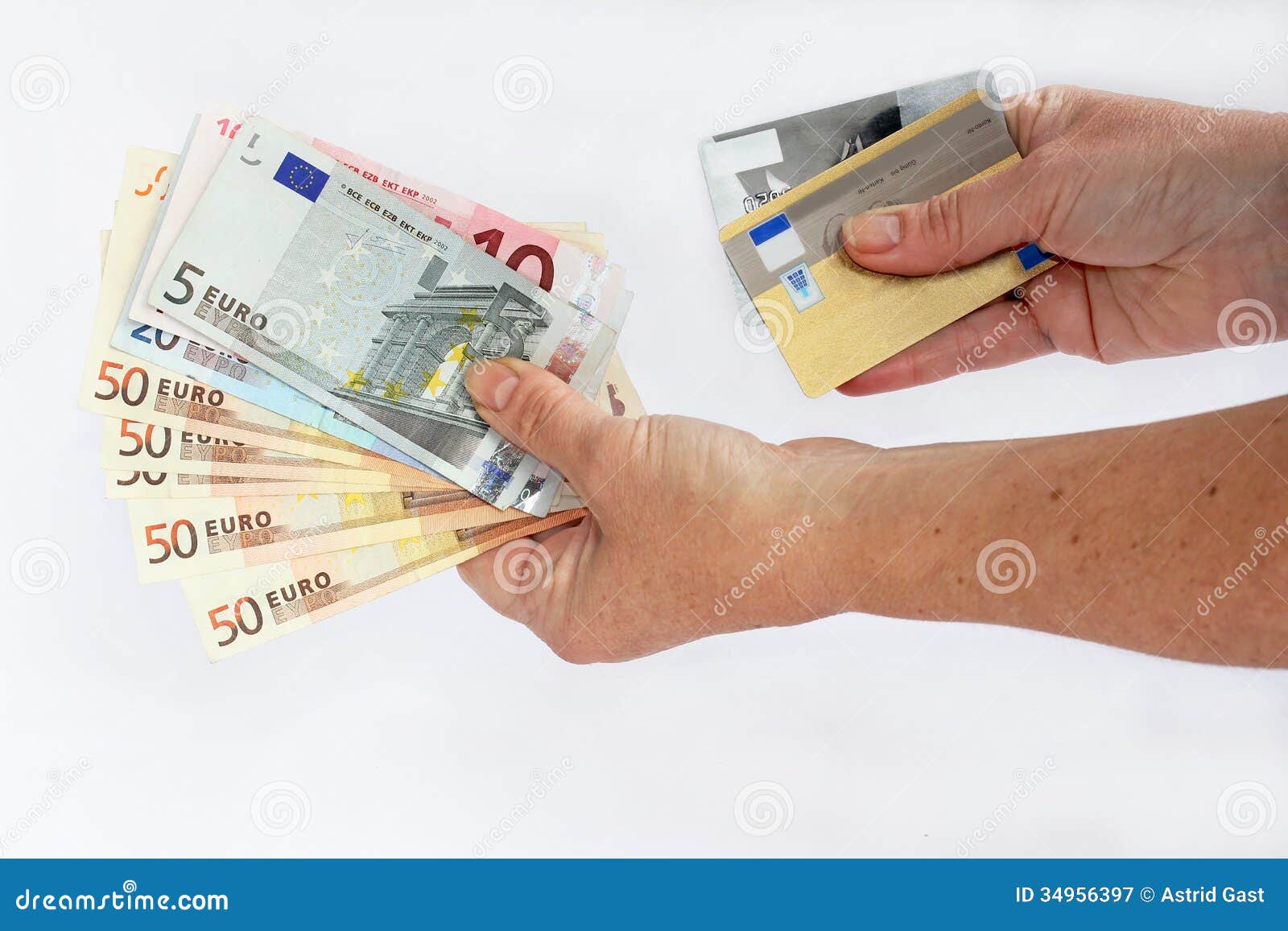 Cash Or Credit Card Stock Image Image Of Finances Inflation 34956397