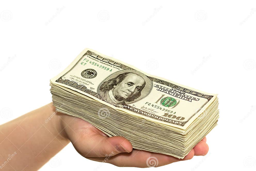 Cash on hand stock image. Image of debt, paper, banknote - 18384465