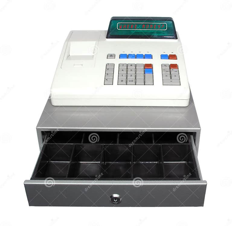 Cash Register on a White Background. Stock Photo Image of sale, register 10134828