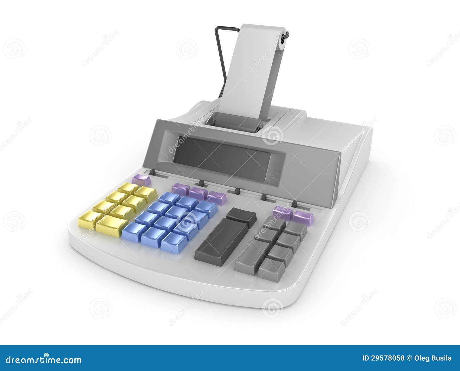 Cash Register on White Background Stock Illustration Illustration of object, button 29578058