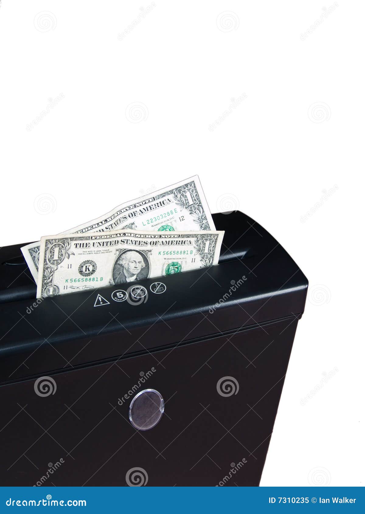 Cash in Shredder stock image. Image of banking, money 7310235