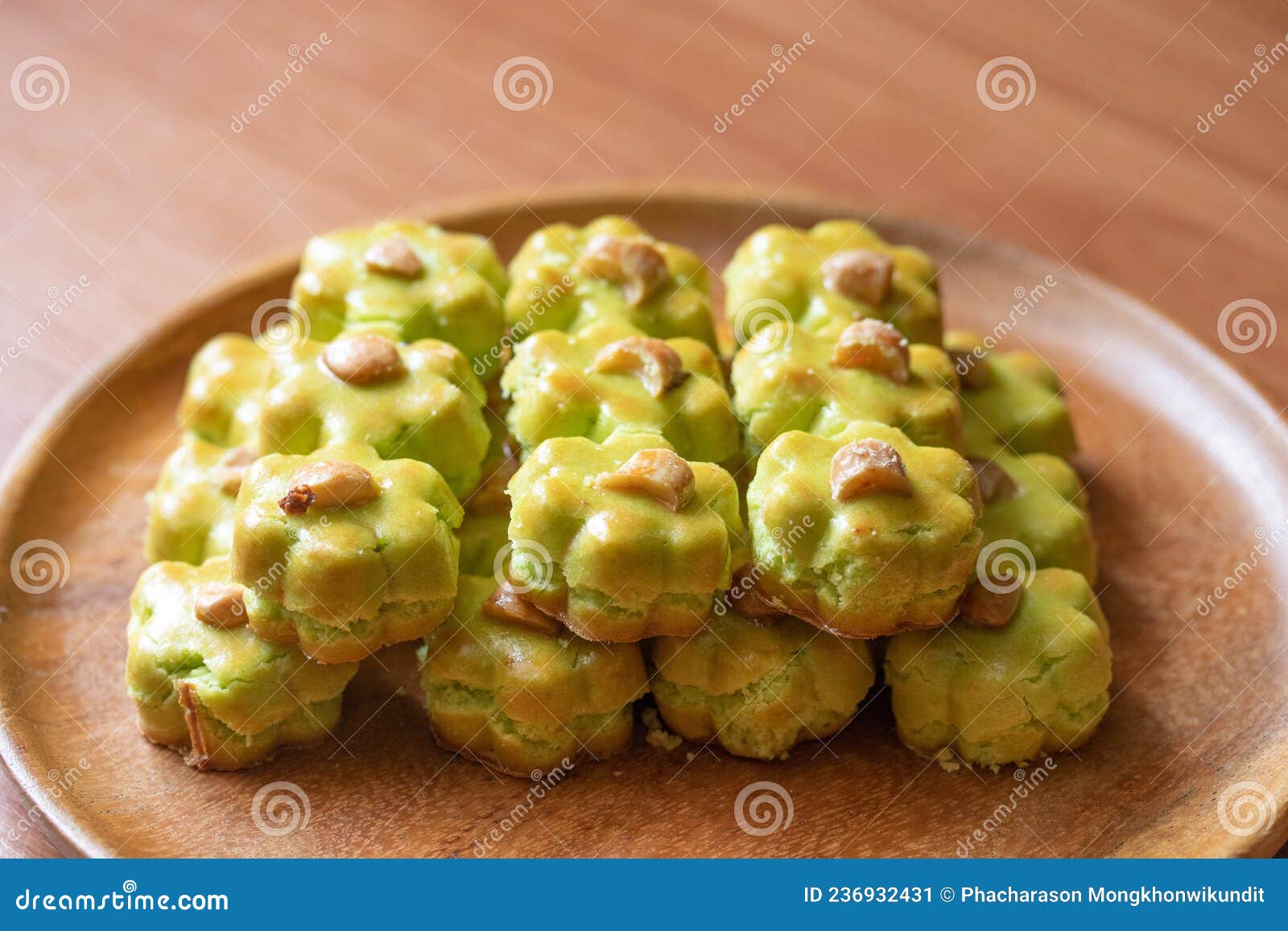 Cashew Nut Cookies or Singapore Cookies Stock Image Image of green