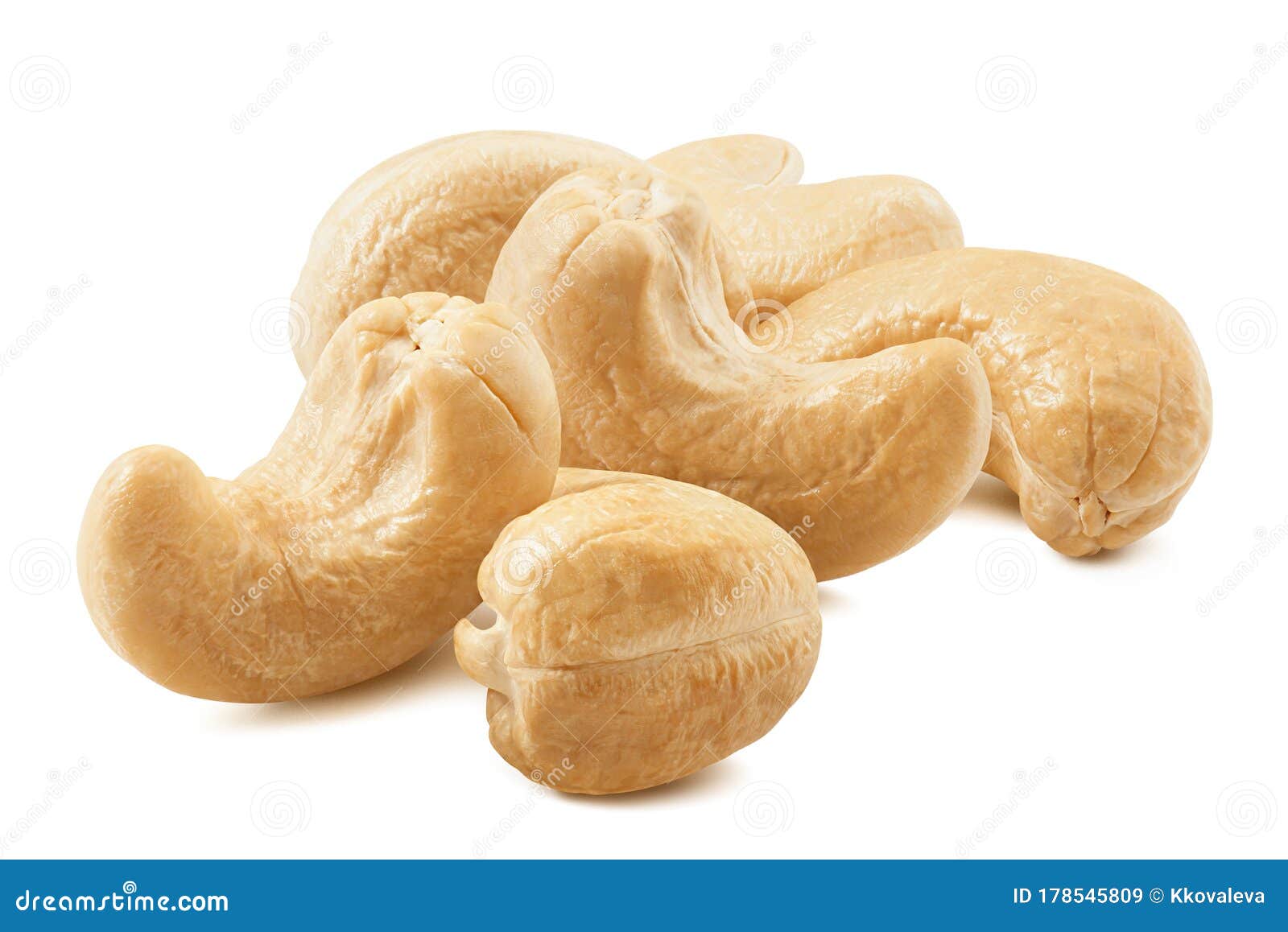 cashew nut group  on white background