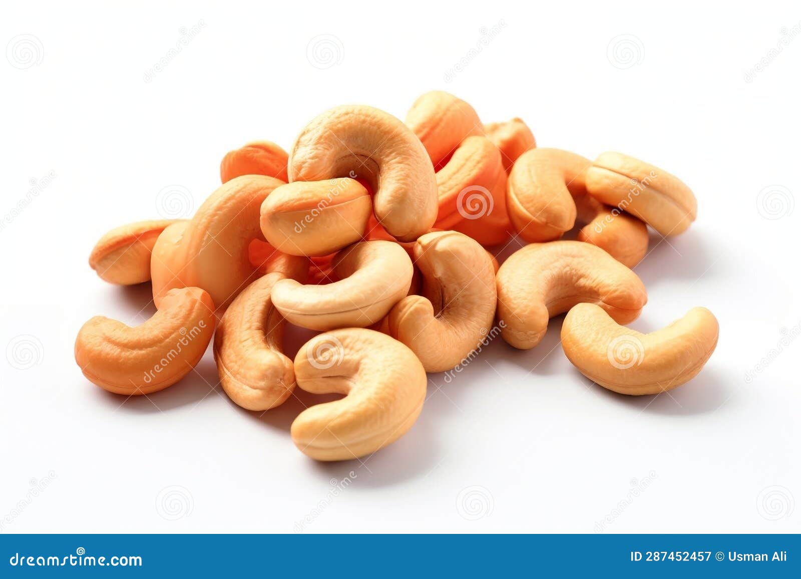 Cashew Nuts on White Background. AI Stock Image Image of roasted
