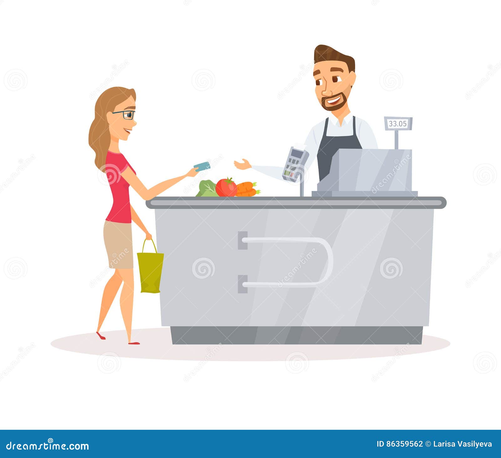cashier and buyer