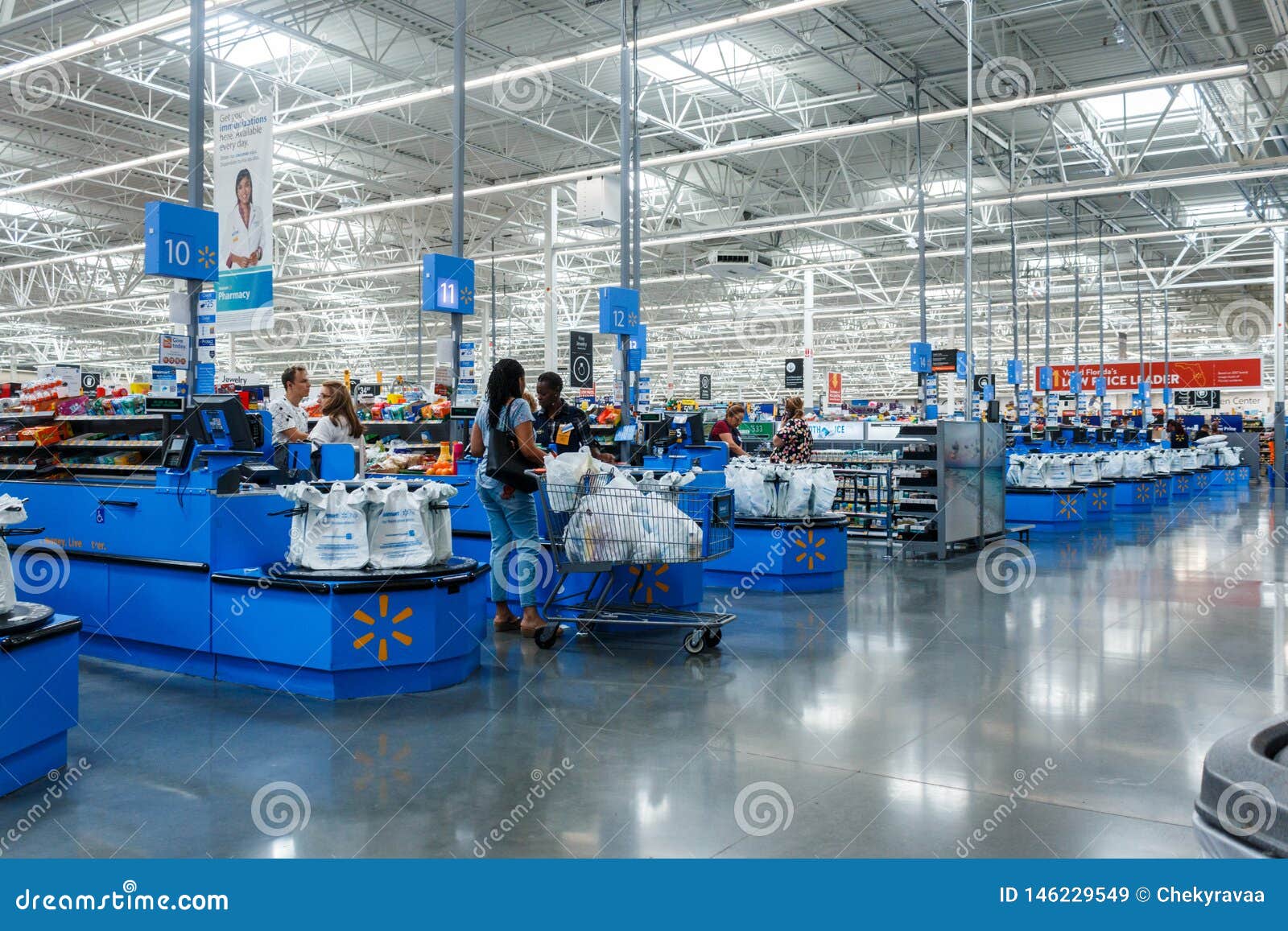 Cashier Counter in Walmart. Walmart Inc Editorial Stock Image Image