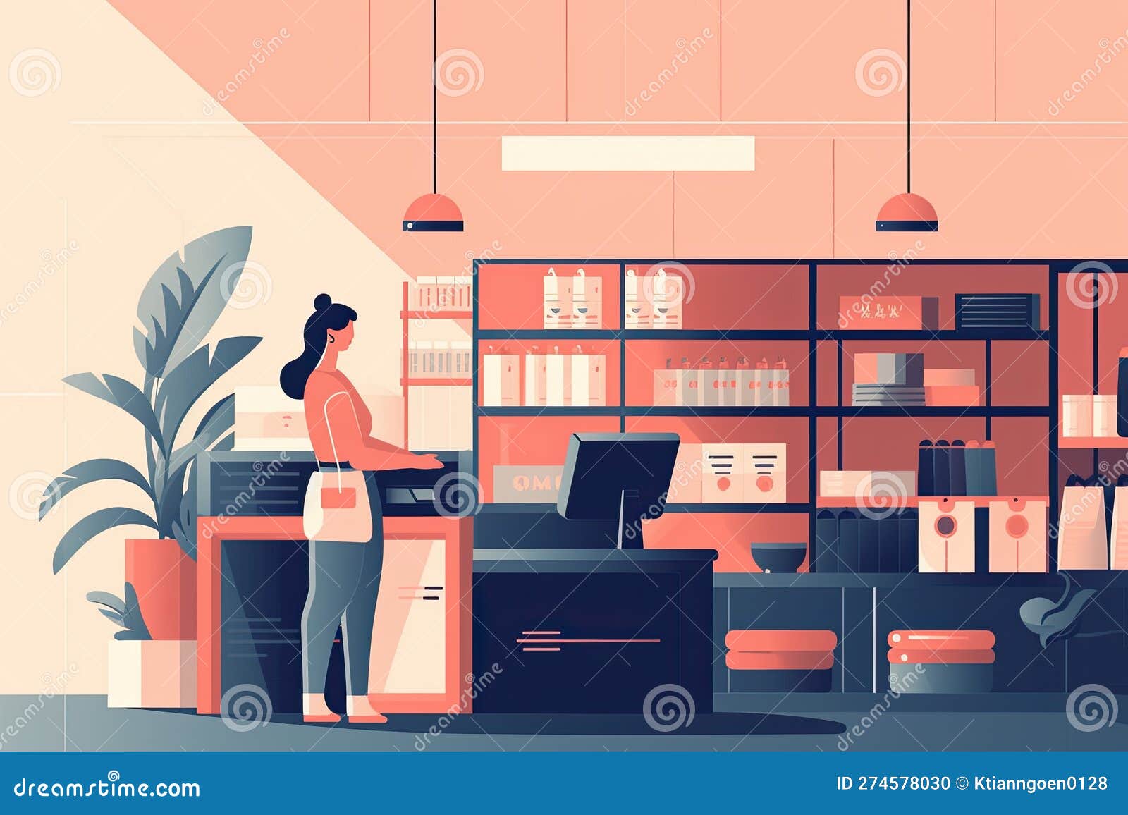 A Cashier Scanning Items and Processing Transactions at a Checkout