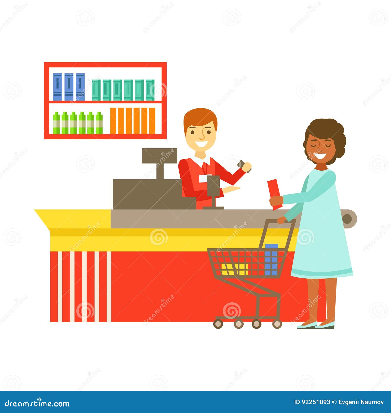 grocery store clerk clipart