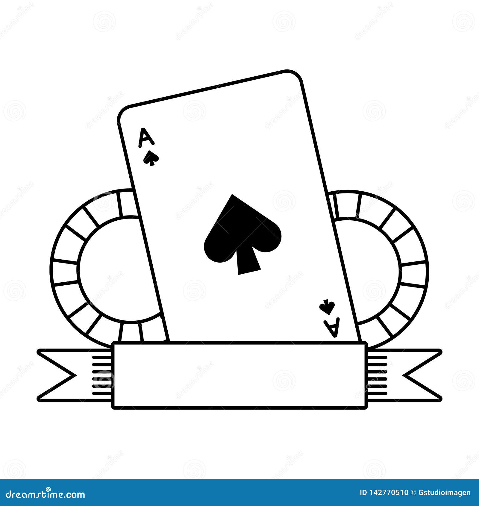 Casino bet cards and chips stock vector. Illustration of gamble - 142770510