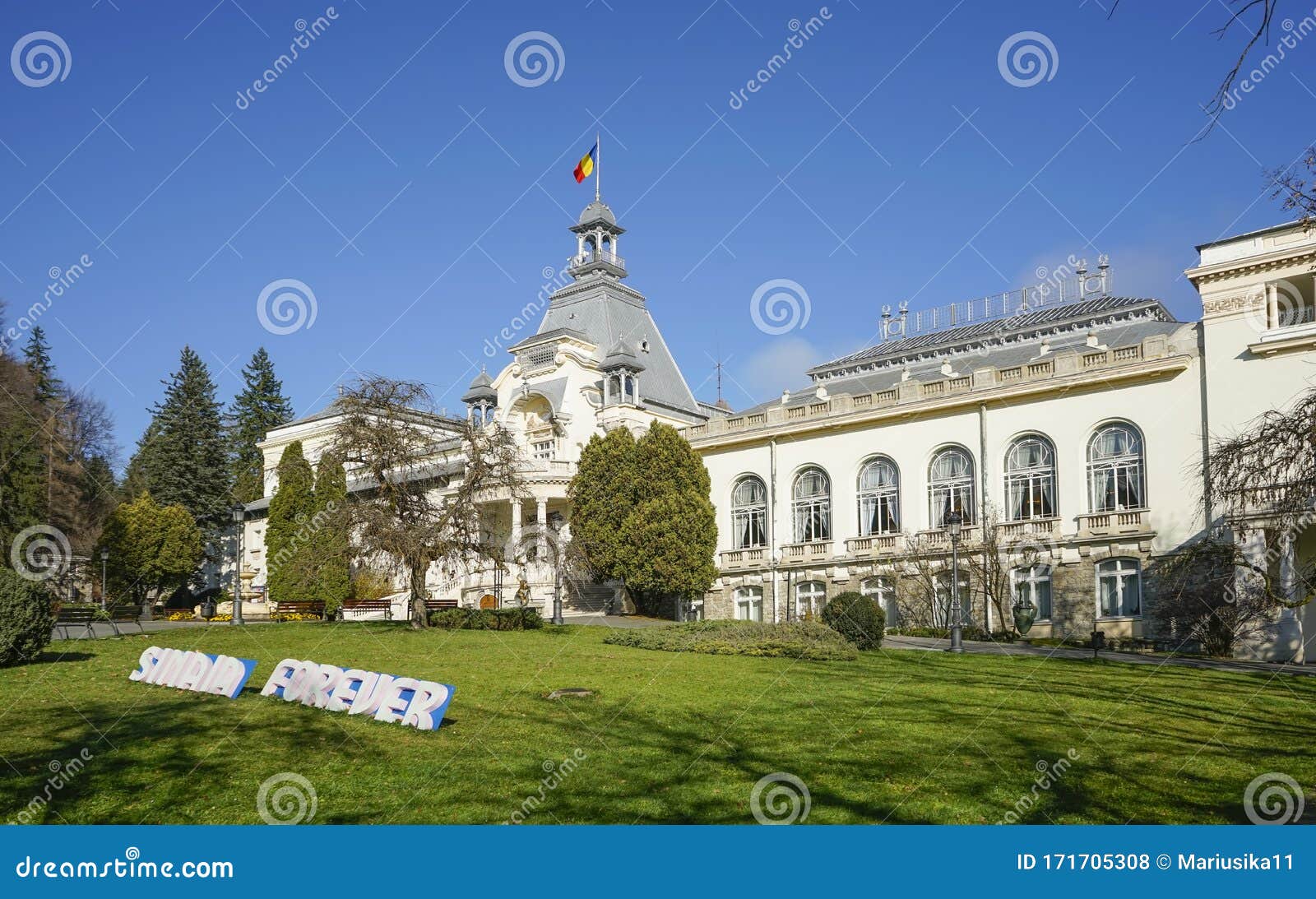 the casino building in sinaia , romania , elegant cultural edifice