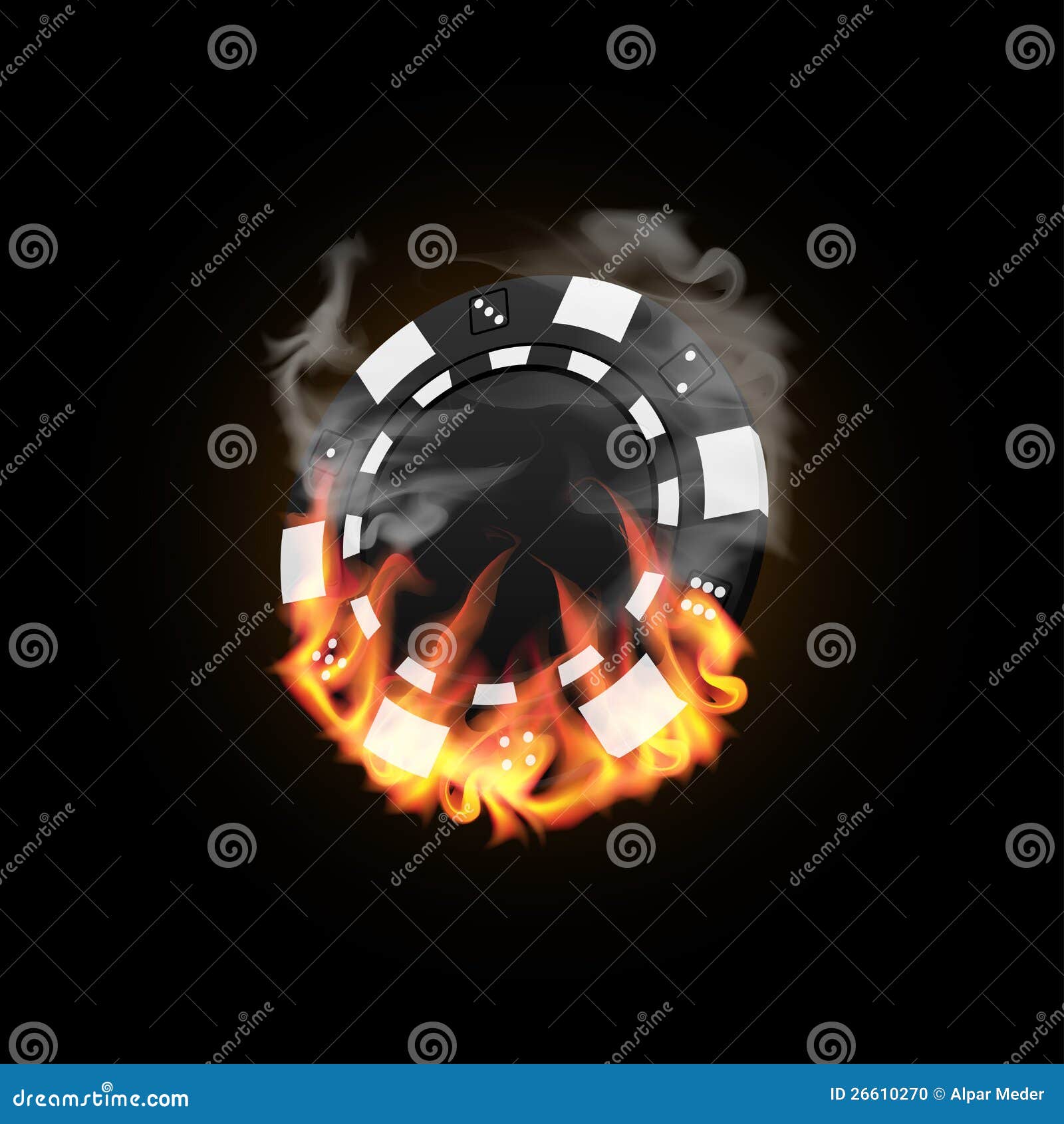 Casino Chip in Fire stock illustration. Illustration of dollar 26610270