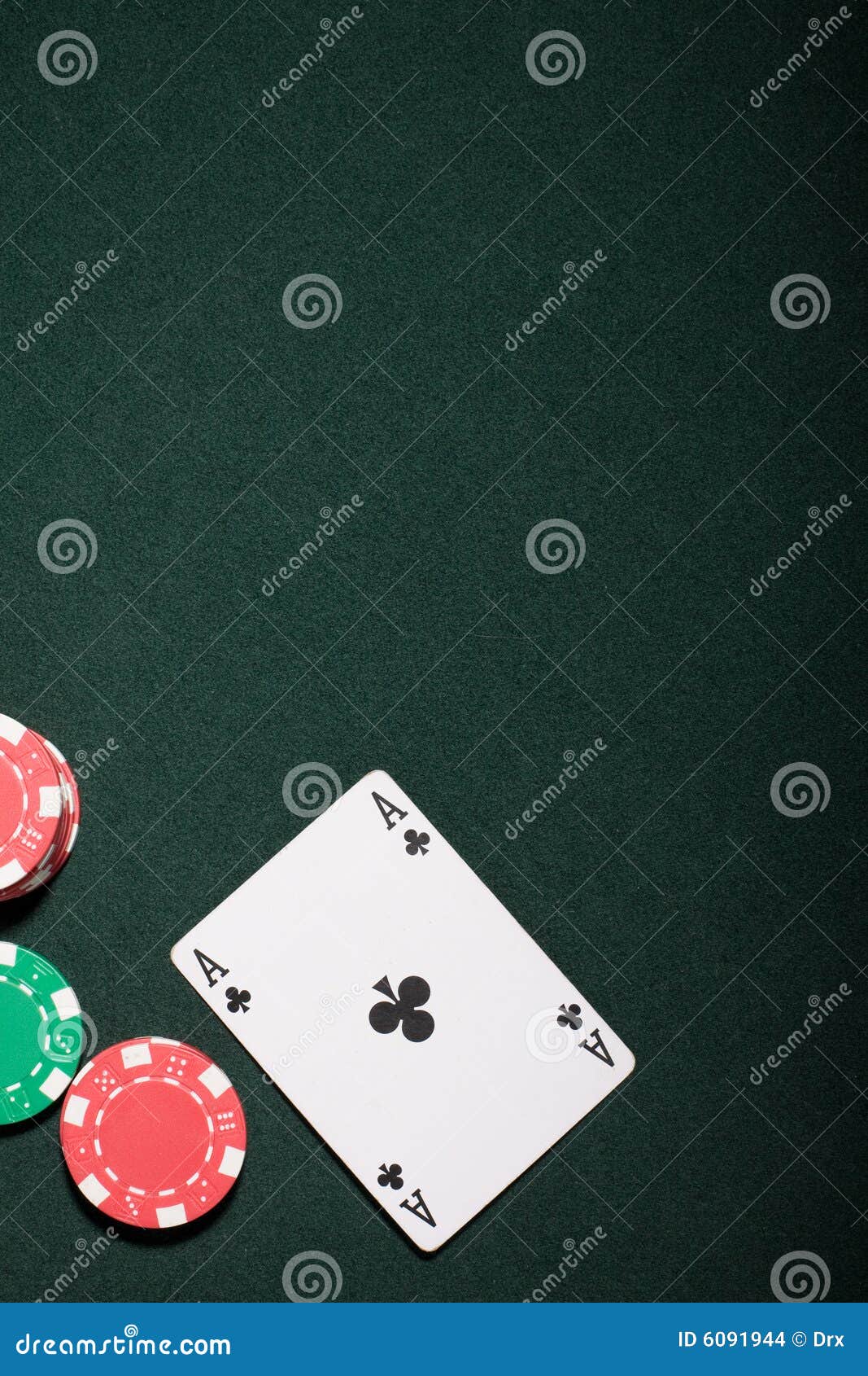 Casino chips and ace card stock photo. Image of player 6091944