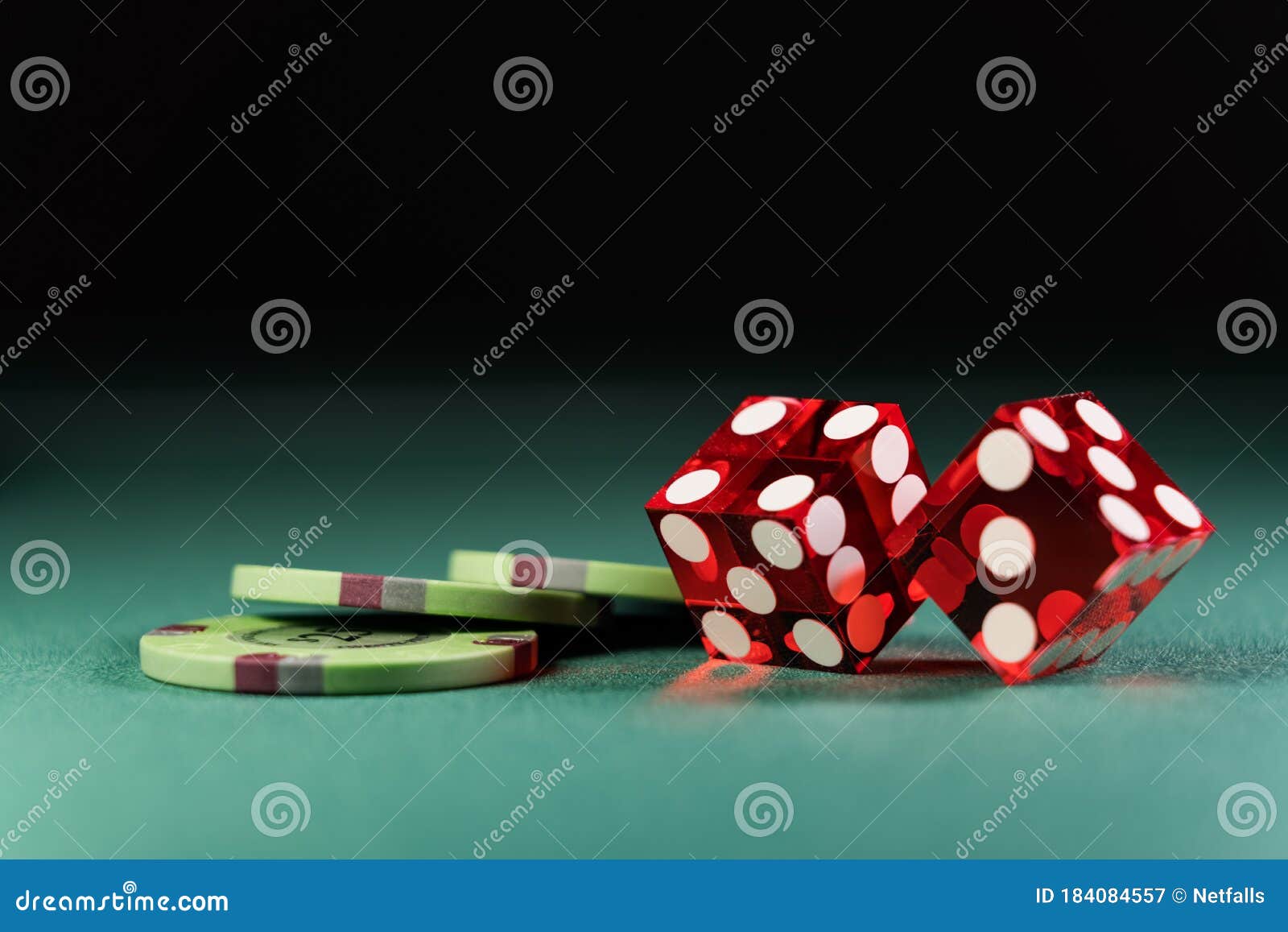 Casino Craps dice close up stock image. Image of gamble 184084557