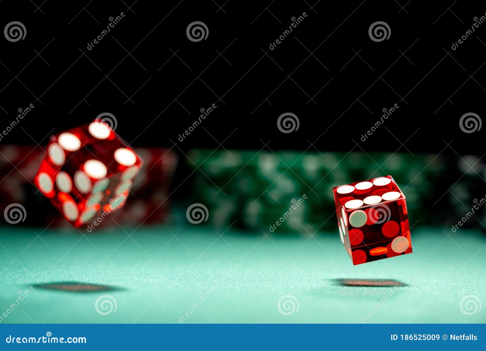 Casino Craps dice close up stock image. Image of betting 186525009