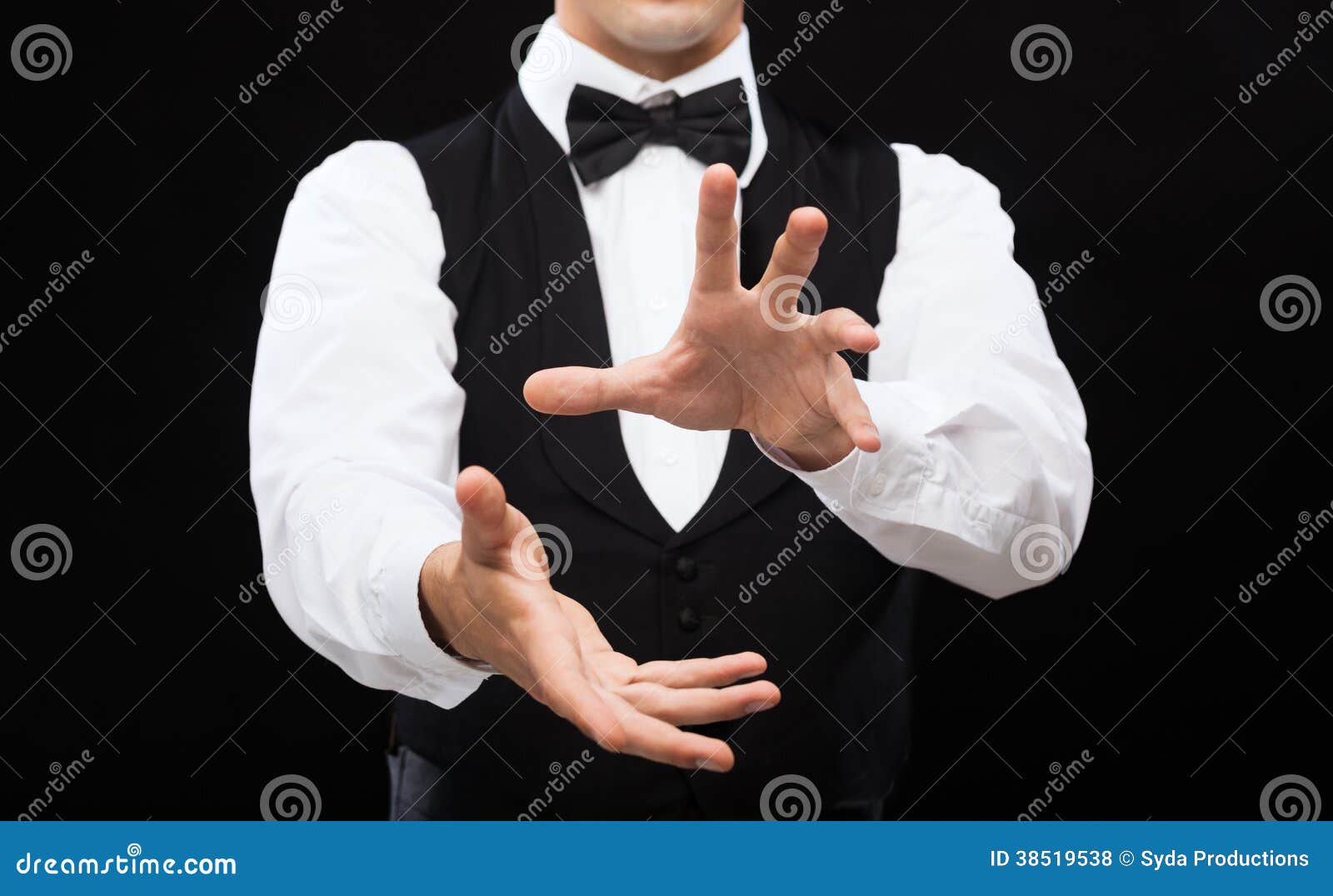 Casino Dealer Showing Trick Stock Photo Image of background