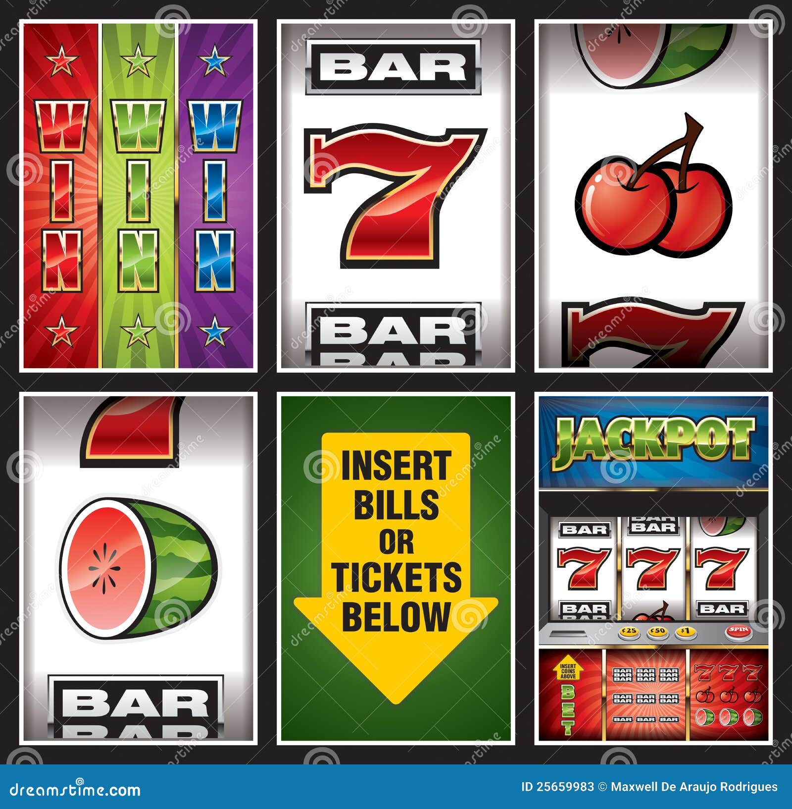 Casino elements collection stock illustration. Illustration of jackpot