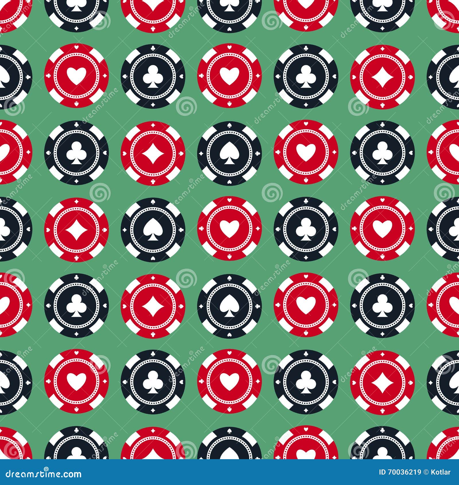 Casino Gambling Chips Seamless Pattern Stock Vector Illustration of