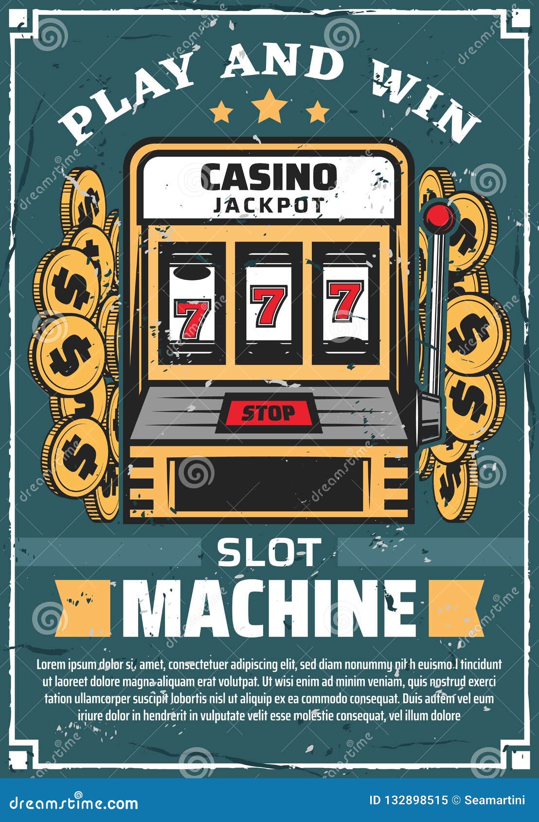 Casino Gambling Club Slot Machine, Vector Stock Vector - Illustration of  game, gambler: 132898515