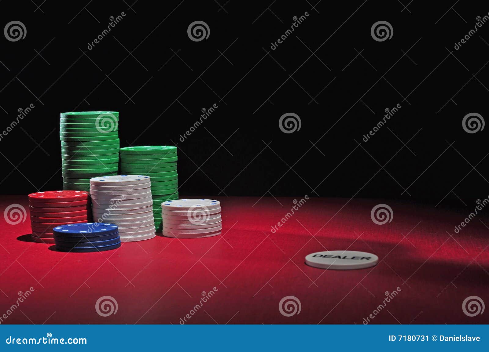 casino poker chips and dealer