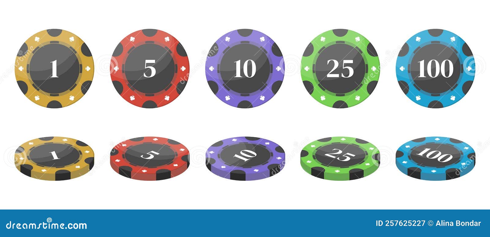 Casino and Poker Chips. Element for Design Creation Stock Vector