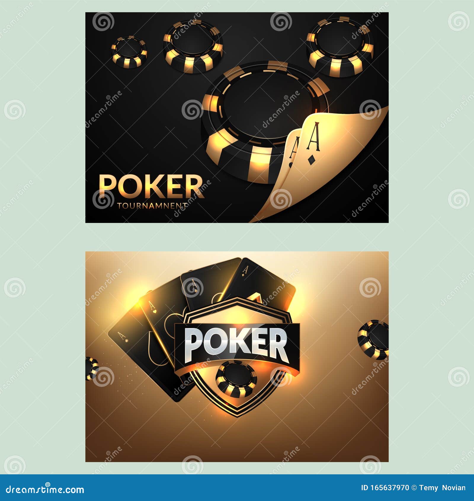 Casino Poster or Banner Background or Flyer Template. Casino Invitation  with Playing Cards and Poker Chips. Game Design Stock Vector - Illustration  of winner, money: 165637970