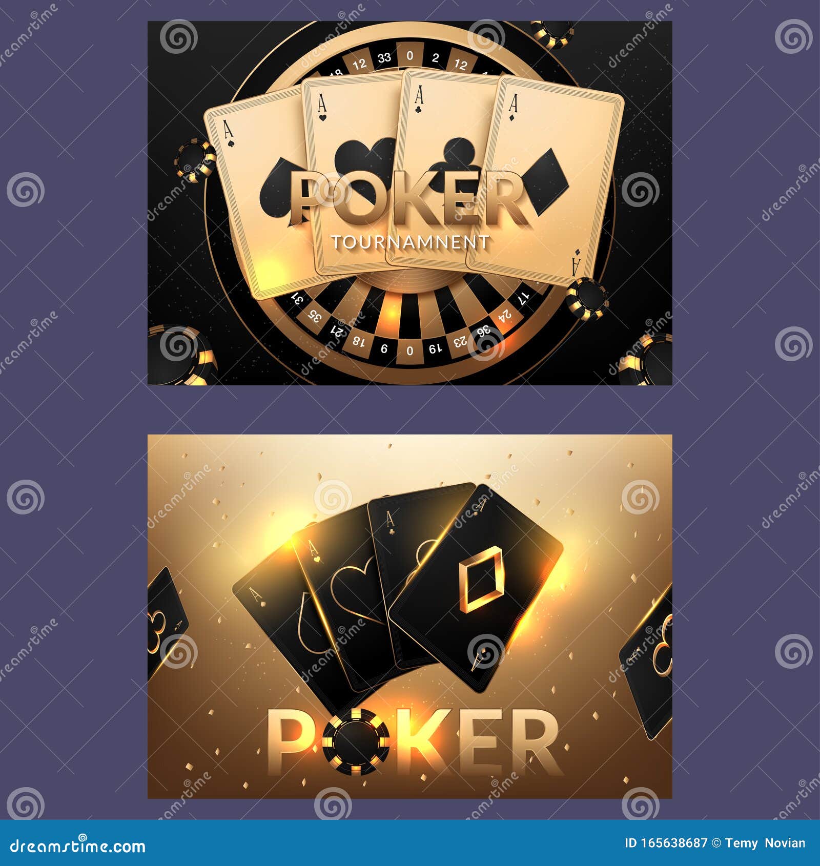 Casino Poster or Banner Background or Flyer Template. Casino Invitation  with Playing Cards and Poker Chips. Game Design Stock Vector - Illustration  of banner, jackpot: 165638687