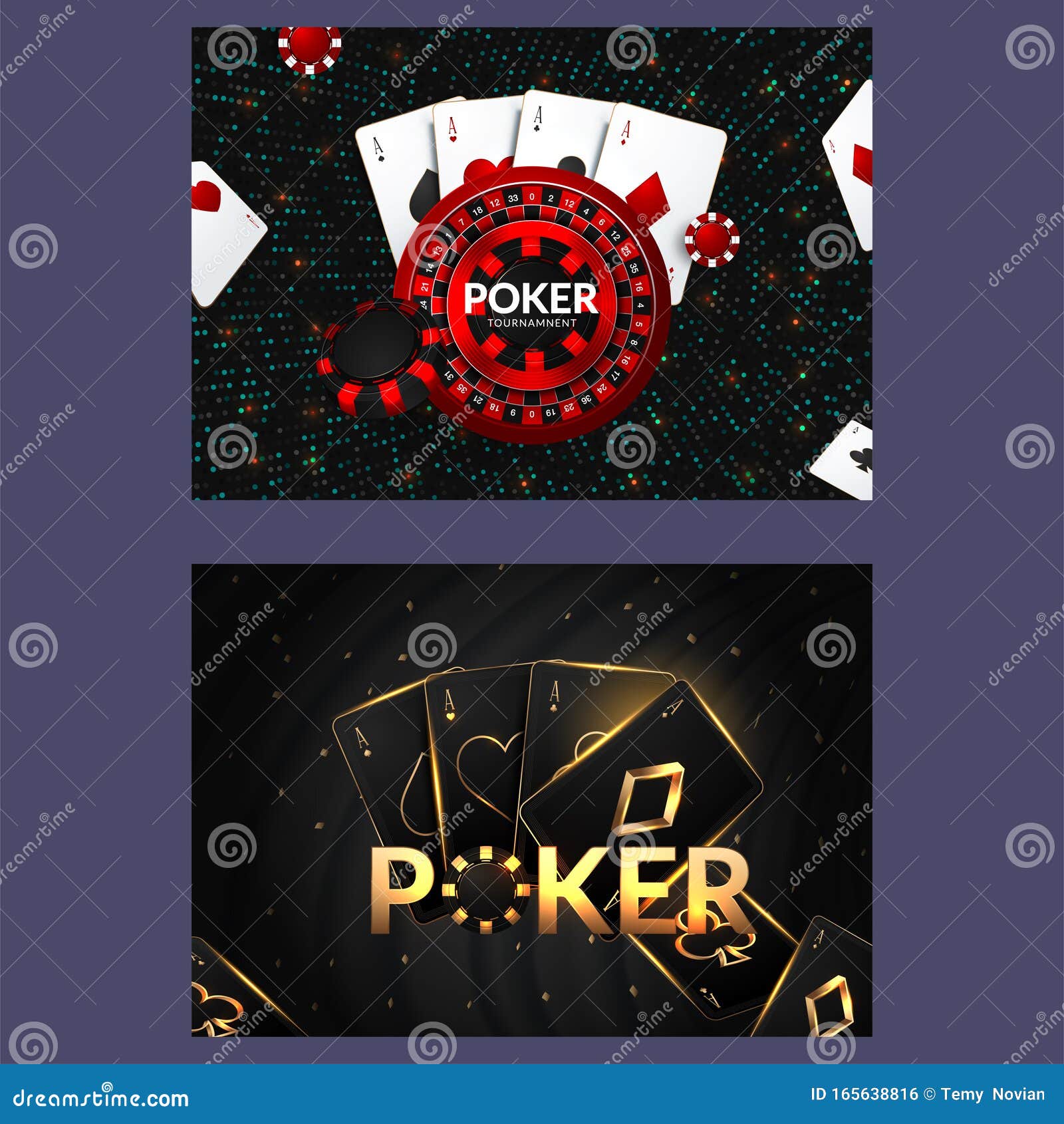 Casino Poster or Banner Background or Flyer Template. Casino Invitation  with Playing Cards and Poker Chips. Game Design Stock Vector - Illustration  of play, symbol: 165638816