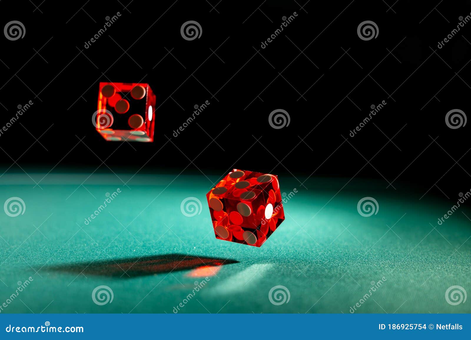 Real Casino red dice stock photo. Image of number, gamble 186925754