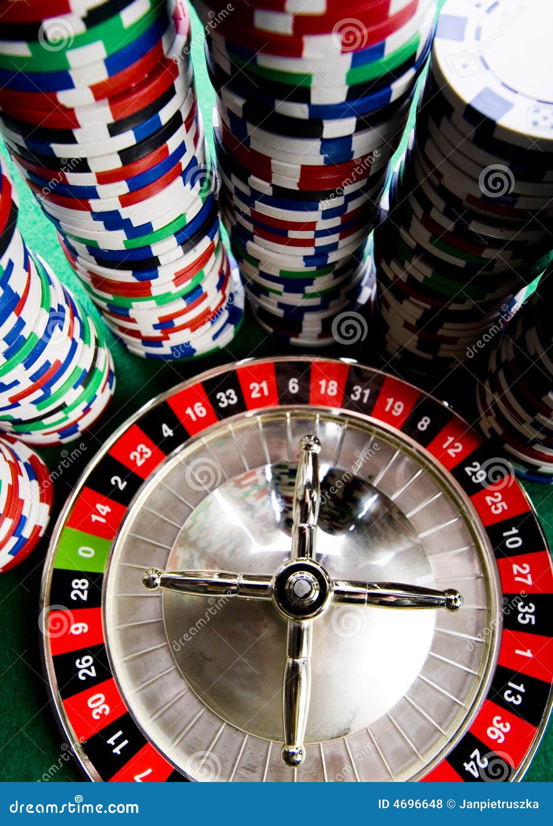 Casino Roulette & Chips Stock Photo Image of casino, gamble 4696648