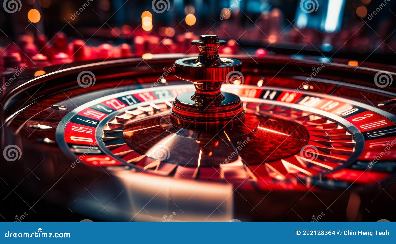 Casino Roulette Wheel in Casino. Roulette Wheel with Red and Black Numbers Stock Photo Image