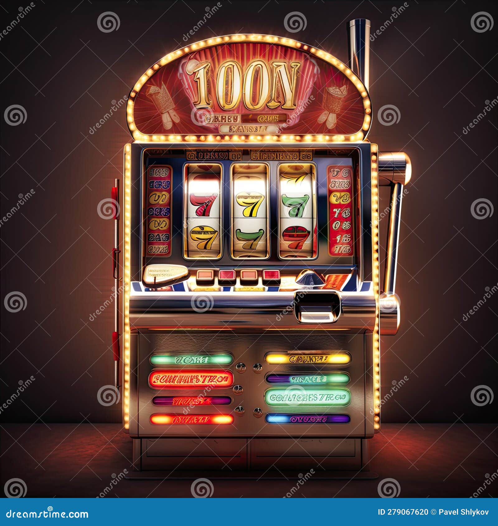 Casino Slot Machines. Strip Digital Slot Machine Closeup Stock Illustration - Illustration of winner, architecture: 279067620