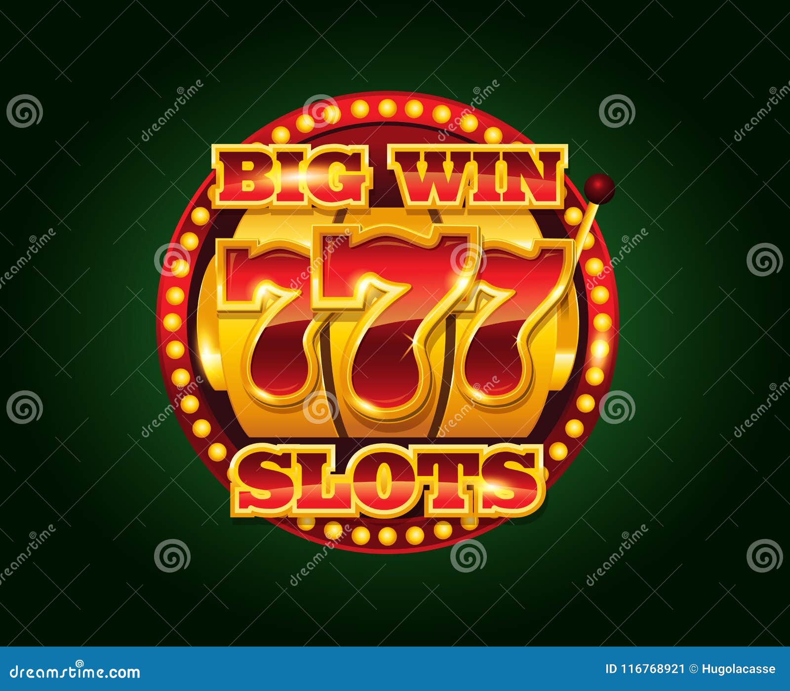 Casino Vector Golden Slots Machine With 777 Numbers Stock Vector Illustration of number