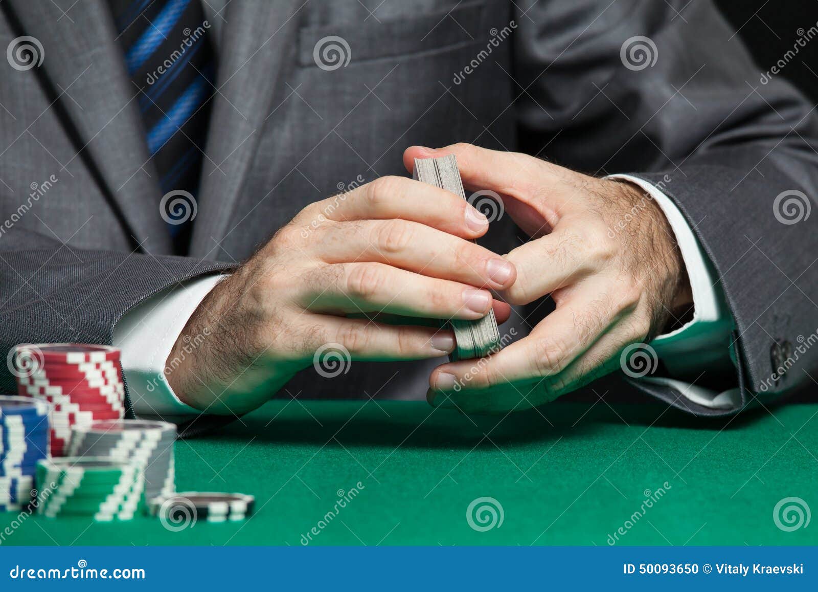Casino Worker Shuffling Cards Stock Photo Image of finance, table